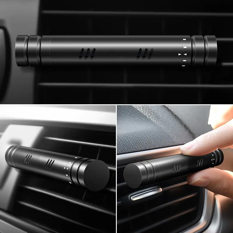 Supplier reference showing a compact cylindrical diffuser mounted on several vehicle vents